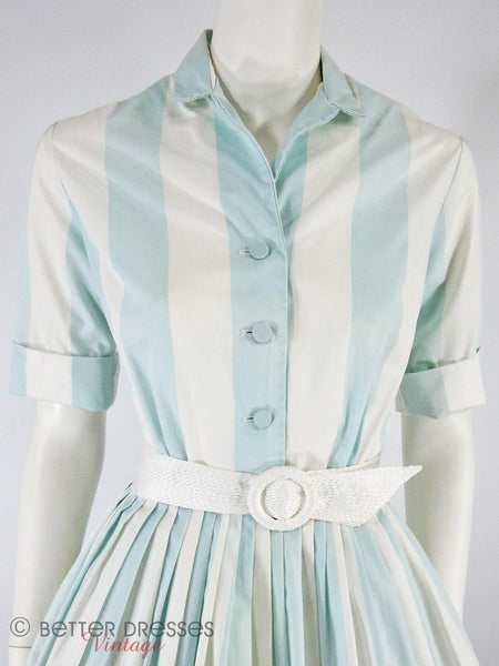 50s/60s Striped Full Skirt Shirtwaist Dress – Better Dresses Vintage