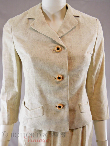 Vtg 1960s Oatmeal Linen Summer Skirt Suit - sm, med – Better Dresses ...