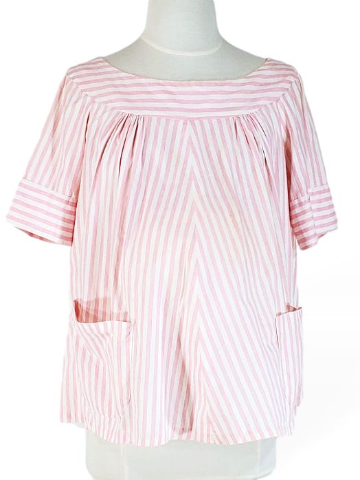 50s Maternity Top in Pink and White Cotton Stripes – Better Dresses Vintage