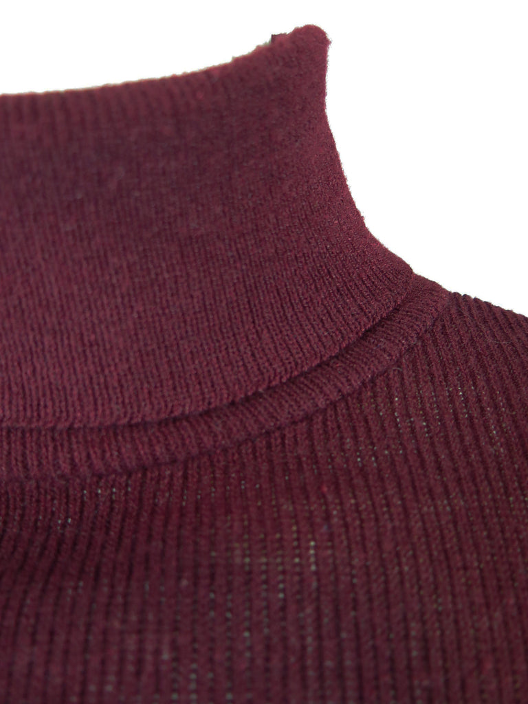60s Burgundy Turtleneck Sweater Top – Better Dresses Vintage