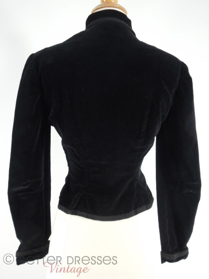 1950s black velvet coat