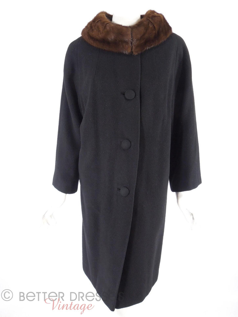 Vintage 1960s Cashmere Swing Coat With Mink Collar - med, lg – Better ...