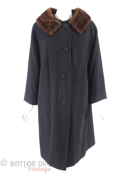 Vintage 1960s Cashmere Swing Coat With Mink Collar - med, lg – Better ...