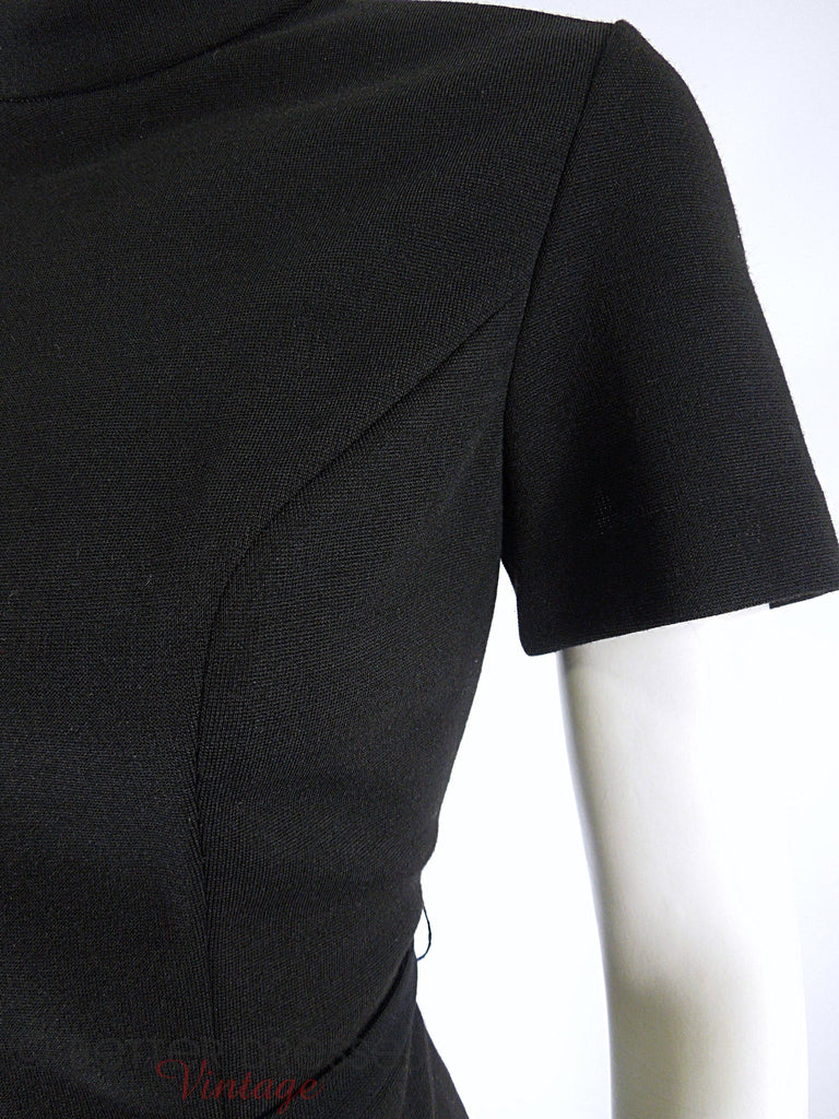 70s Black Short Sleeve Mod Knit Dress – Better Dresses Vintage