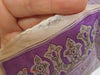 Vtg Lavender Thistles Silk Scarf - label remnant