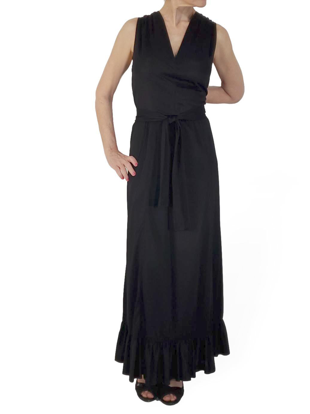 70s Black Ruffle Hem Dress - med – Better Dresses Vintage