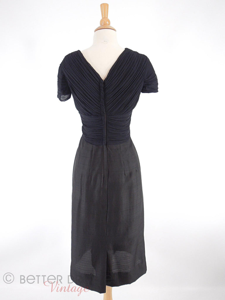 50s Little Black Ruched Bodice Dress - med – Better Dresses Vintage