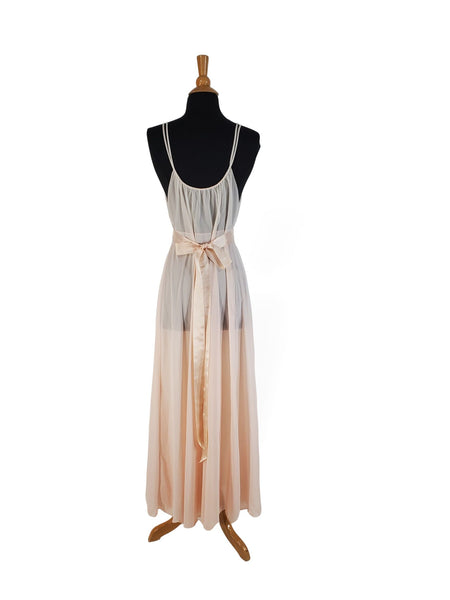 50s Negligee Vanity Fair Peach Double Nylon Nightgown – Better Dresses ...