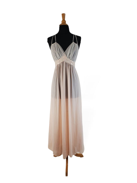 50s Negligee Vanity Fair Peach Double Nylon Nightgown – Better Dresses ...