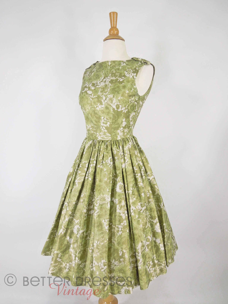 60s Dress With Full Skirt in Polished Cotton - sm – Better Dresses Vintage