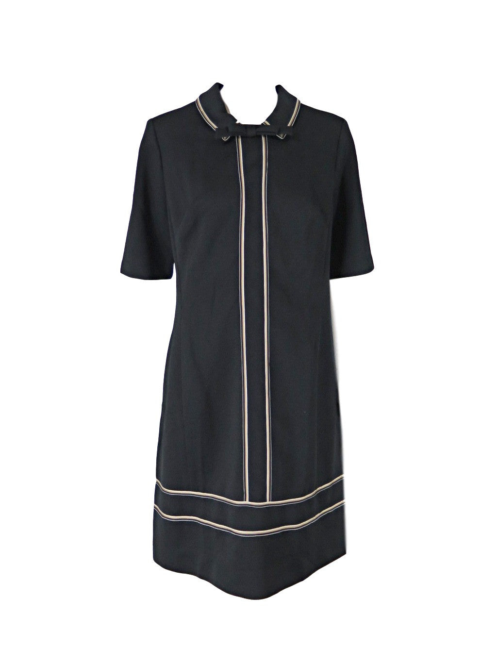 60s Shift Dress in Black Crimplene – Better Dresses Vintage