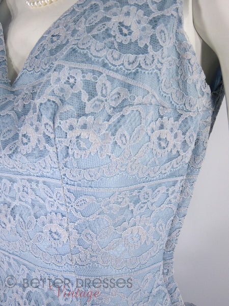 50s Party Dress Blue Lace Full Skirt Nip Waist- sm – Better Dresses Vintage