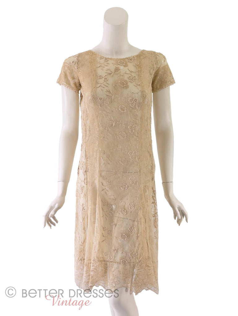 20s Ecru Lace Flapper Dress – Better Dresses Vintage