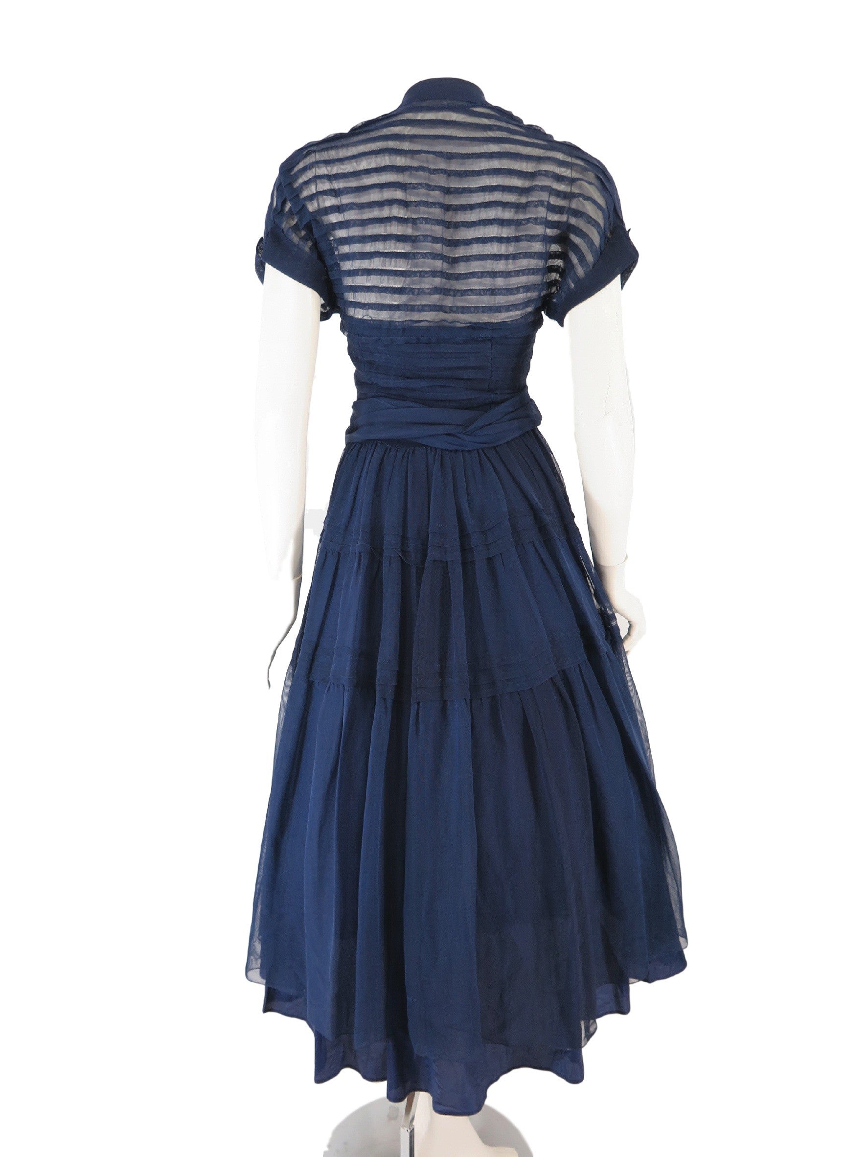 40s/50s Navy Blue Party Dress - sm – Better Dresses Vintage