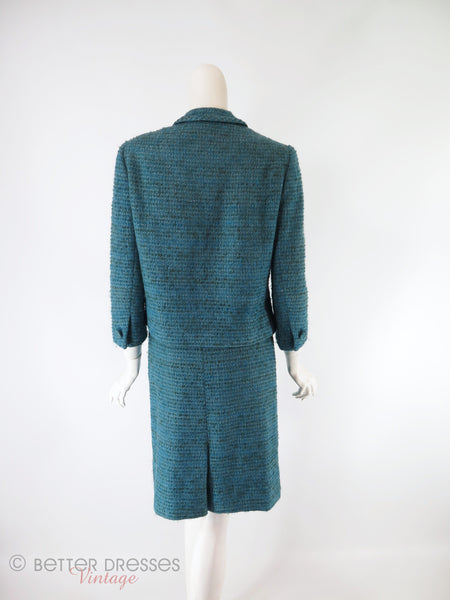 60s Teal Tweed Skirt Suit - sm, med – Better Dresses Vintage