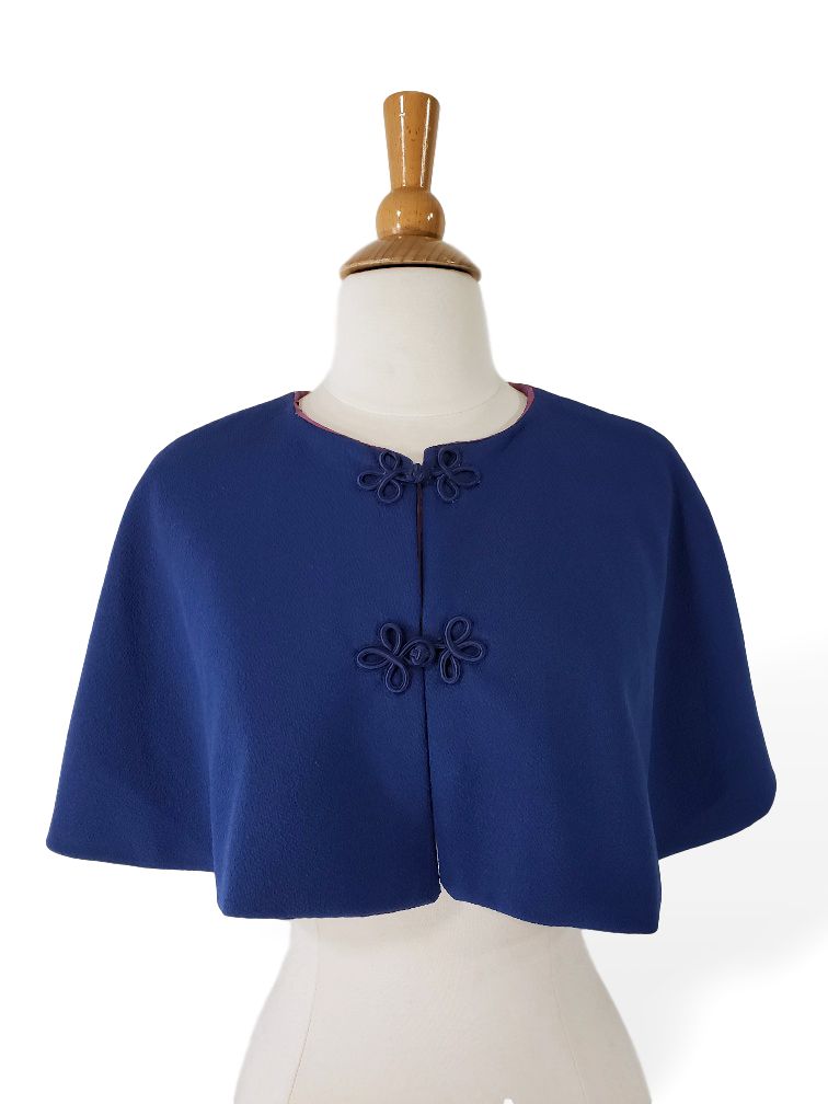 60s Capelet in Blue Crepe – Better Dresses Vintage