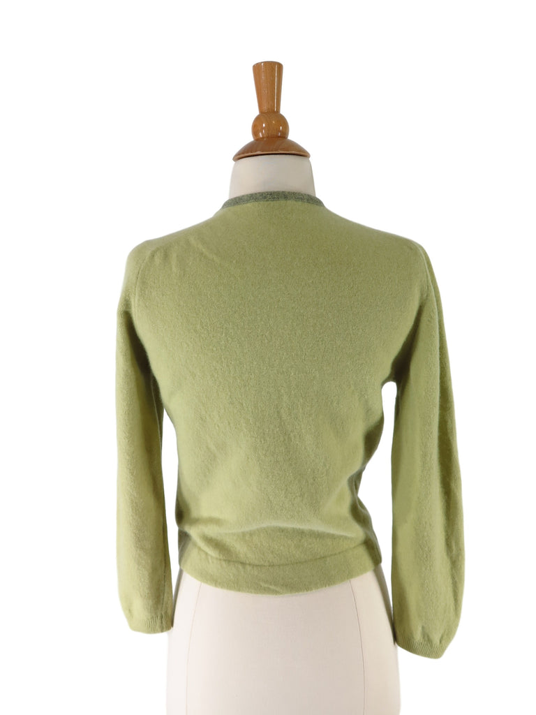 50s/60s Green Wool Angora Cardigan Sweater Kitt'n-Gora - sm – Better ...