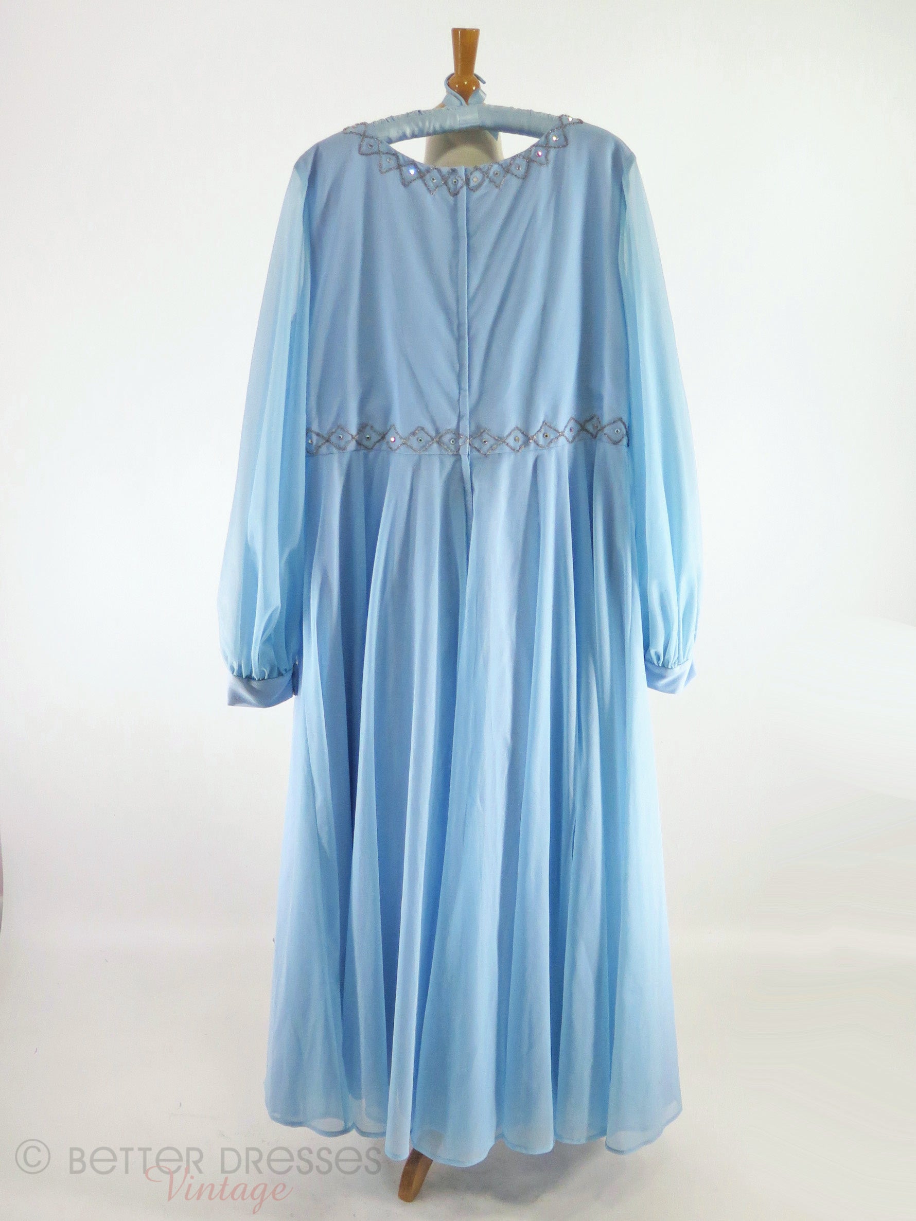 60s Light Blue Long Sleeve Gown – Better Dresses Vintage