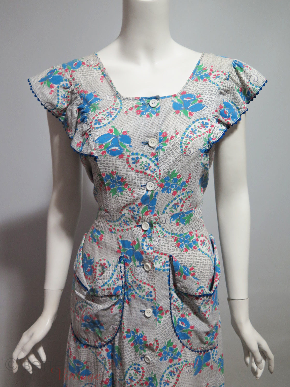 30s House Dress in Paisley Floral – Better Dresses Vintage