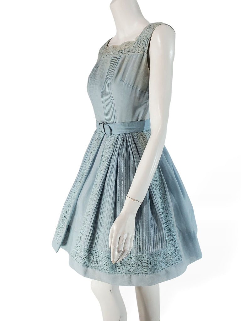 50s/60s Sleeveless Dress in Light Blue Cotton – Better Dresses Vintage