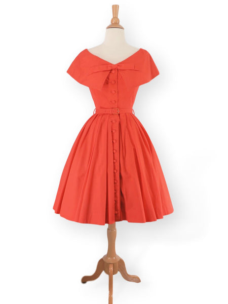 orange 50s dress