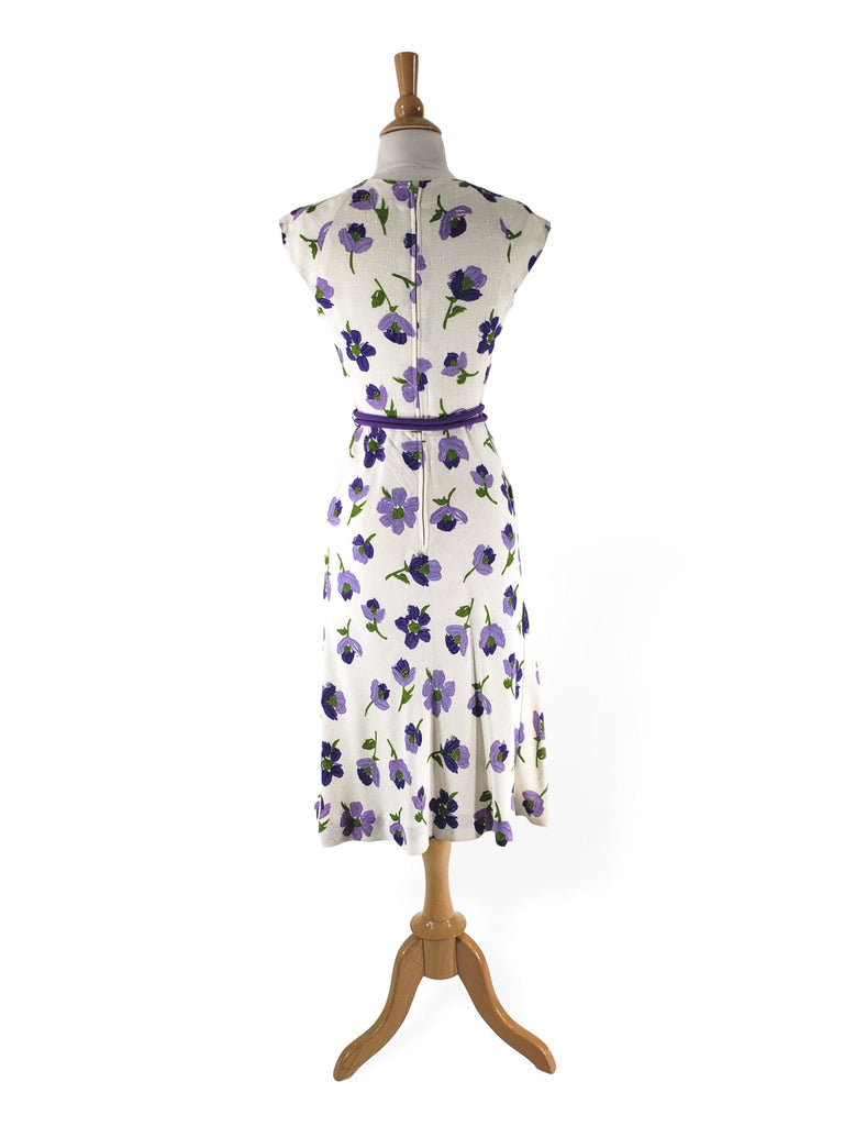 70s Purple Floral Day Dress - sm – Better Dresses Vintage