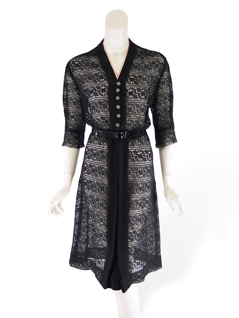 40s Dress in Black Lace – Better Dresses Vintage