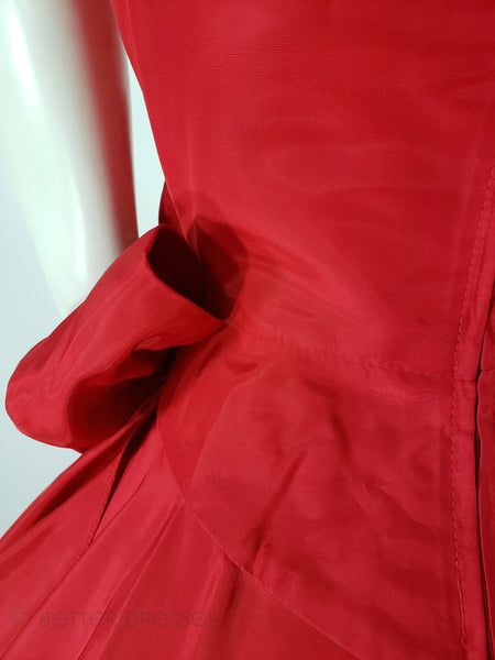 80s Ball Gown in Red Taffeta - sm – Better Dresses Vintage