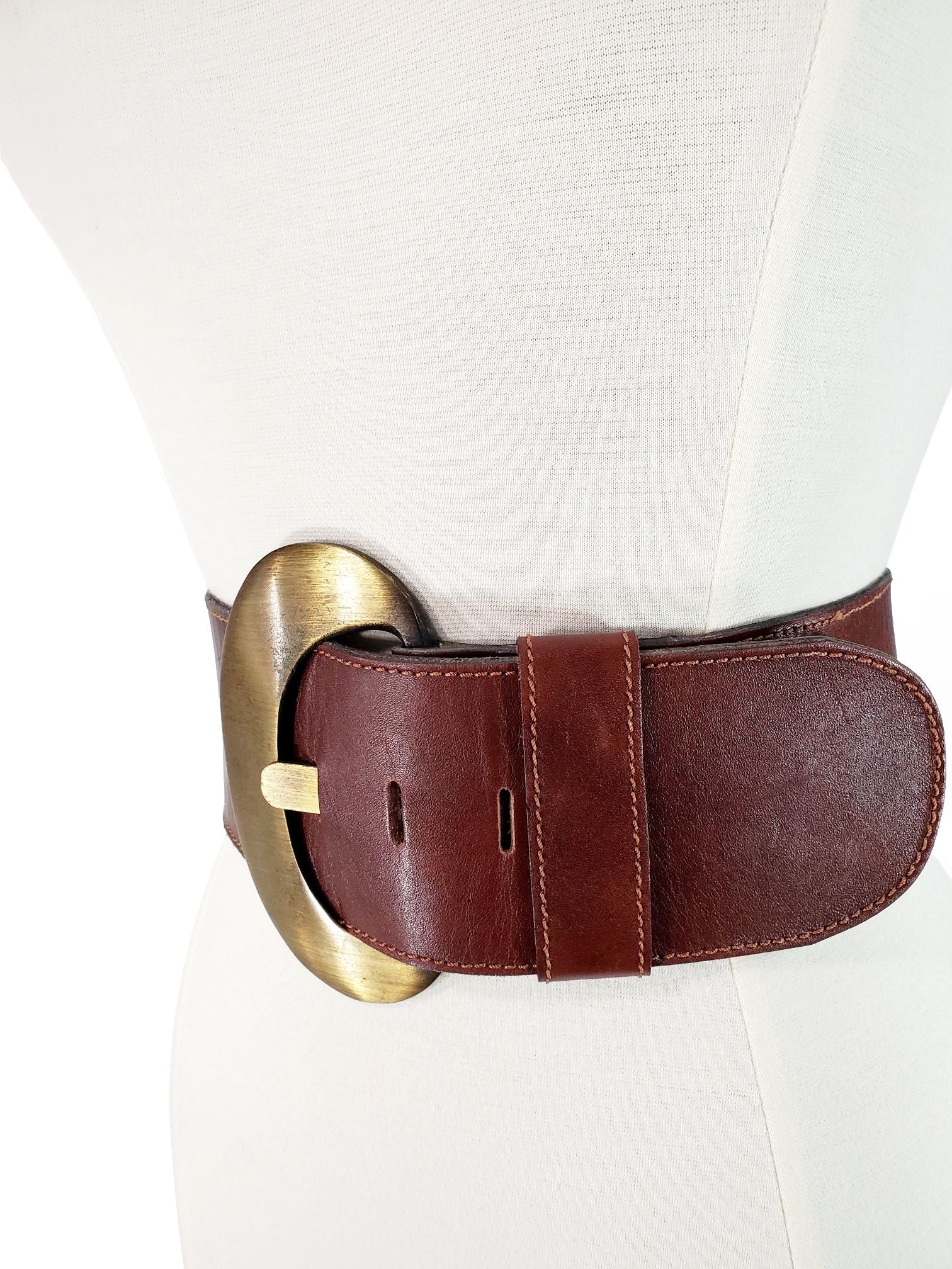 80s Wide Leather Belt - sm, med – Better Dresses Vintage