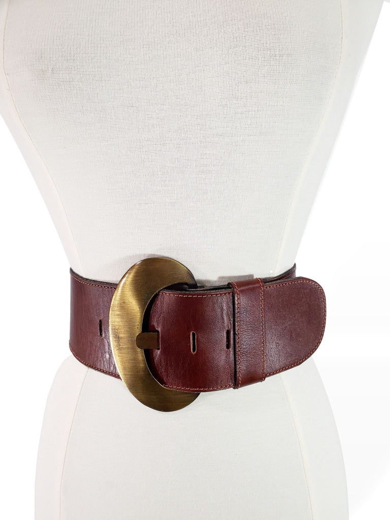 80s Wide Leather Belt - sm, med – Better Dresses Vintage