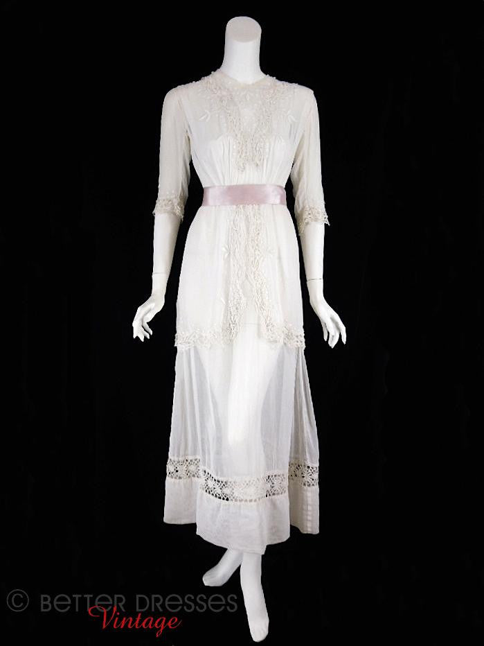 1910s Edwardian Lawn Dress Better Dresses Vintage