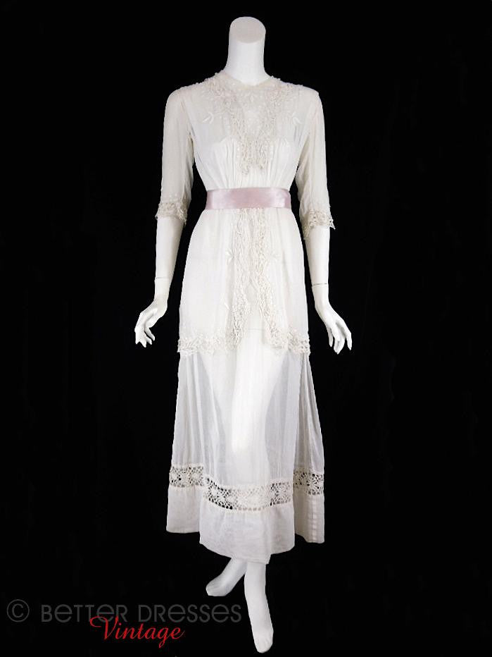 1910s Edwardian Lawn Dress Better Dresses Vintage 5604
