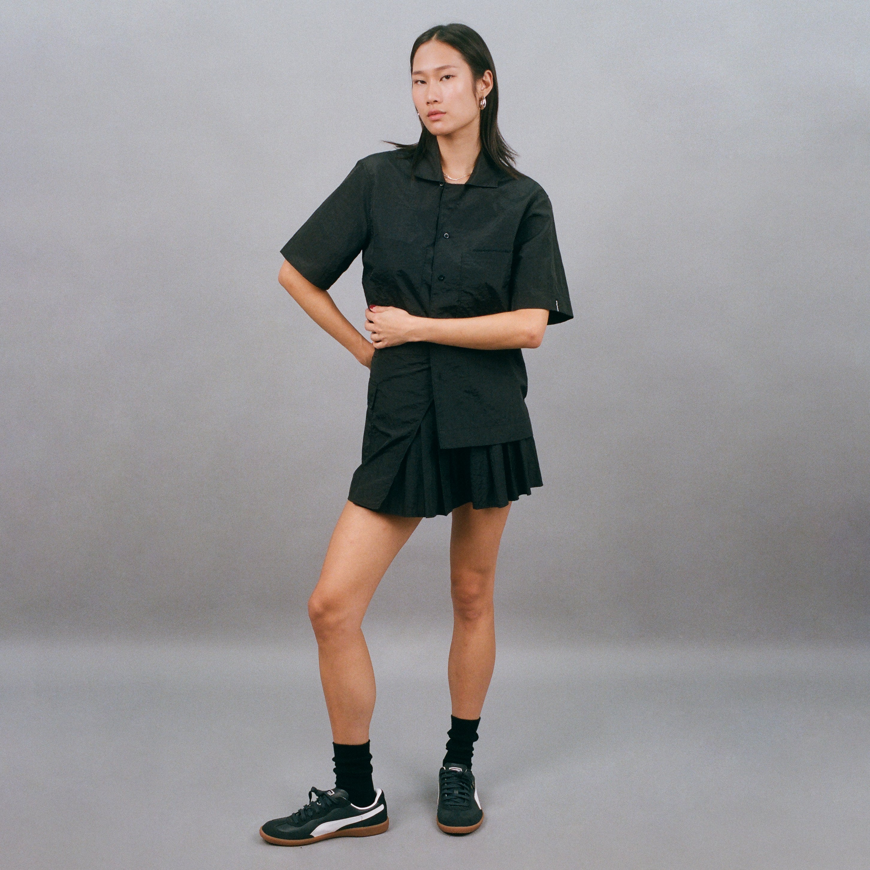 BH Nylon Pleated Wrap Skirt - Bobblehaus
