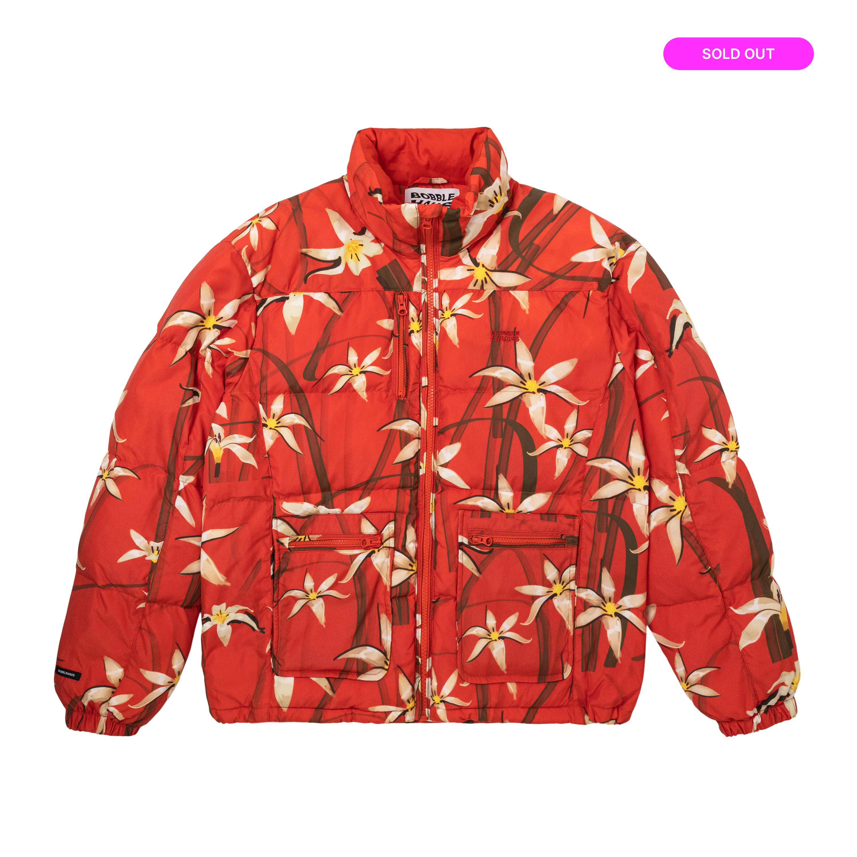 BH Printed Nylon Utility Down Puffer Jacket - Bobblehaus