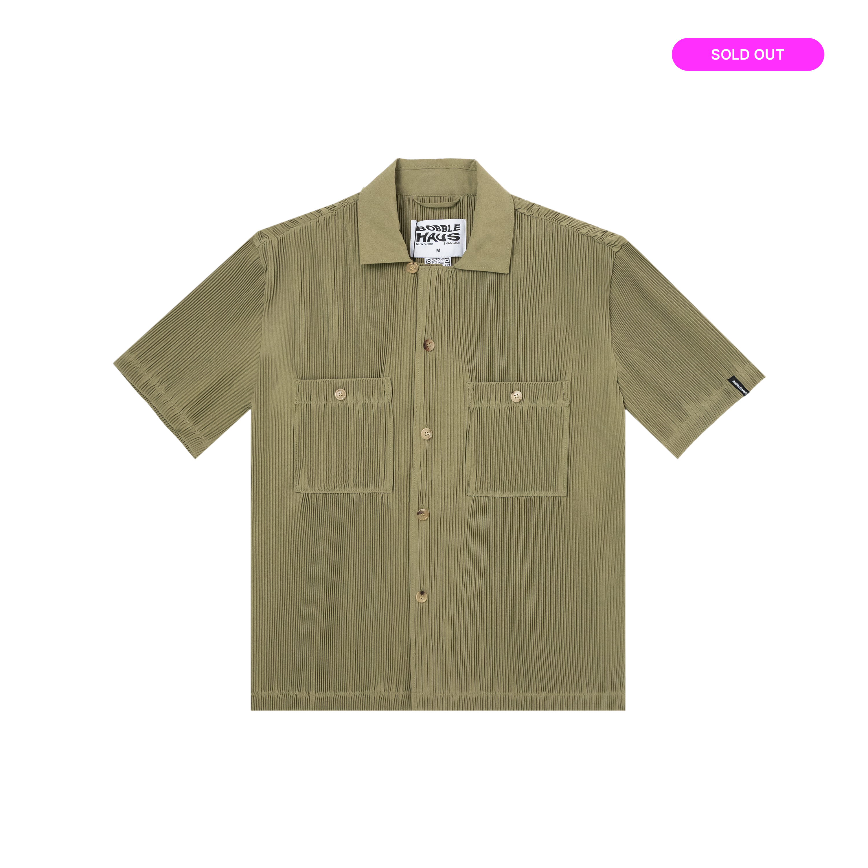 BH Pleated Nylon Button-Up Shirt - Bobblehaus