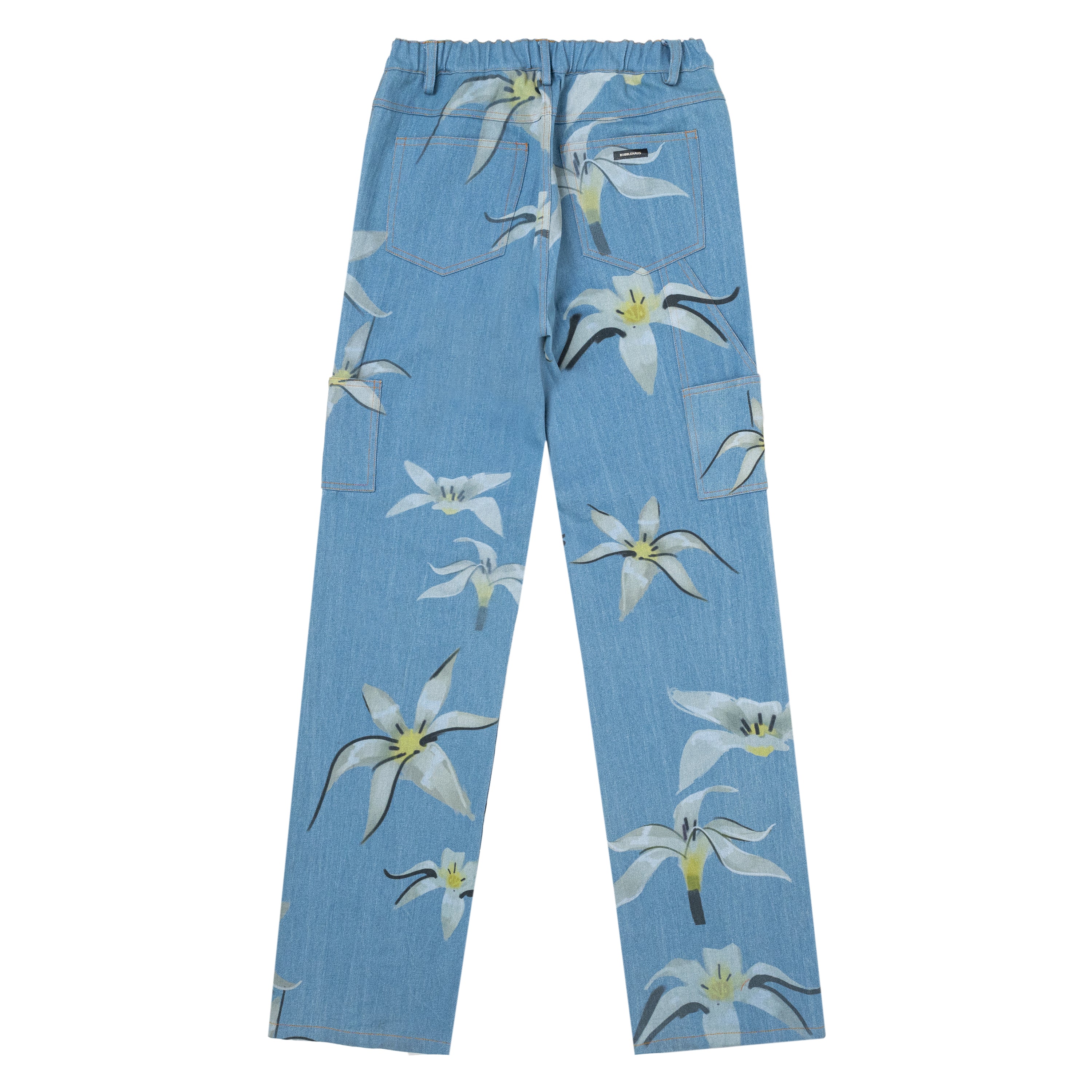 BH Printed Straight Leg Utility Denim Pants - Bobblehaus