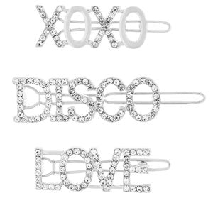 Disco Slogan Diamante Hair Clips from Accessorize