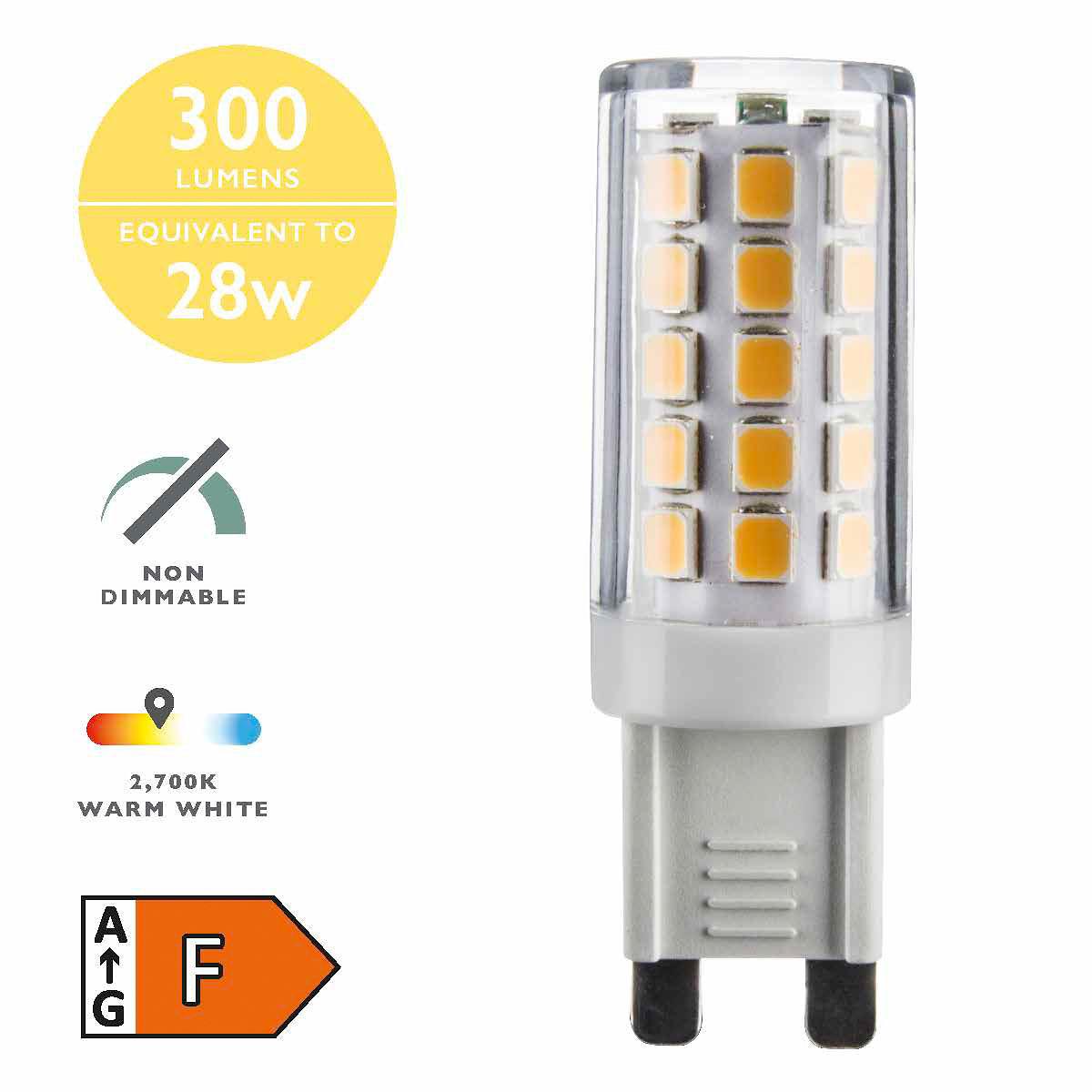 ontwerper Oorzaak Stevenson G9 LED LAMP 3W 300LM 2700K CLEARPeter Murphy Lighting & Electrical