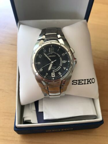 Seiko Men's Kinetic Watch Water Resistant 100 M SKA235 Blue Face Silve –  Buy The Way Artiques