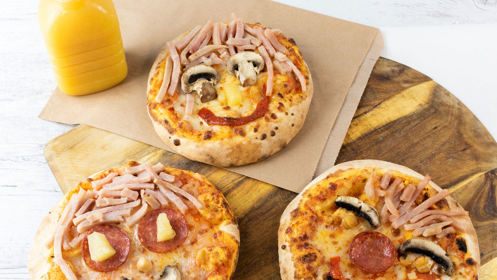 Mini Happy Face Stone Baked Pizza for Kids
