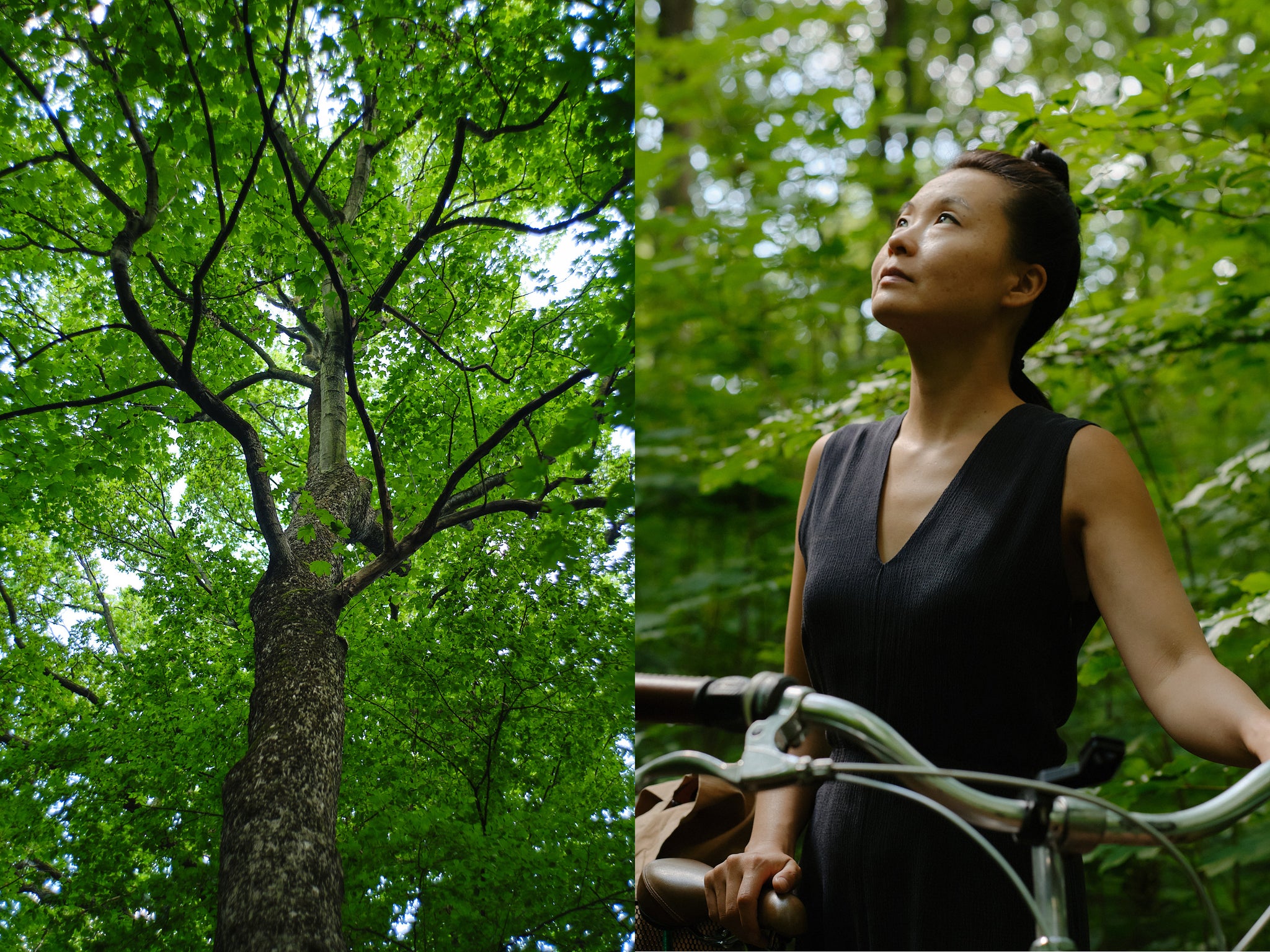 Sun Mee Martin exploring green spaces in Berlin by bike