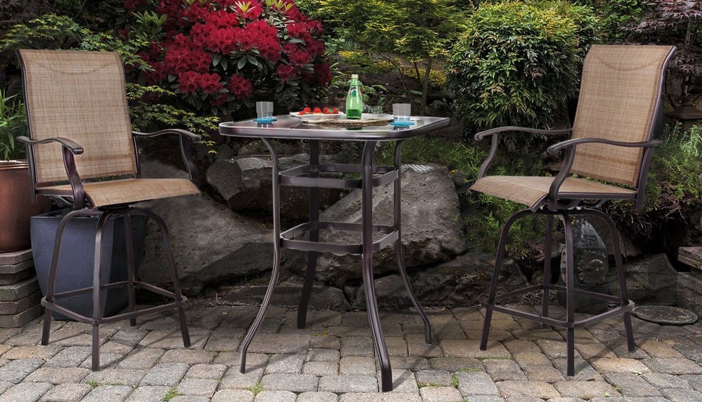 PHI VILLA Swivel Bar Stools All-Weather Patio Furniture Set – AlphaMarts