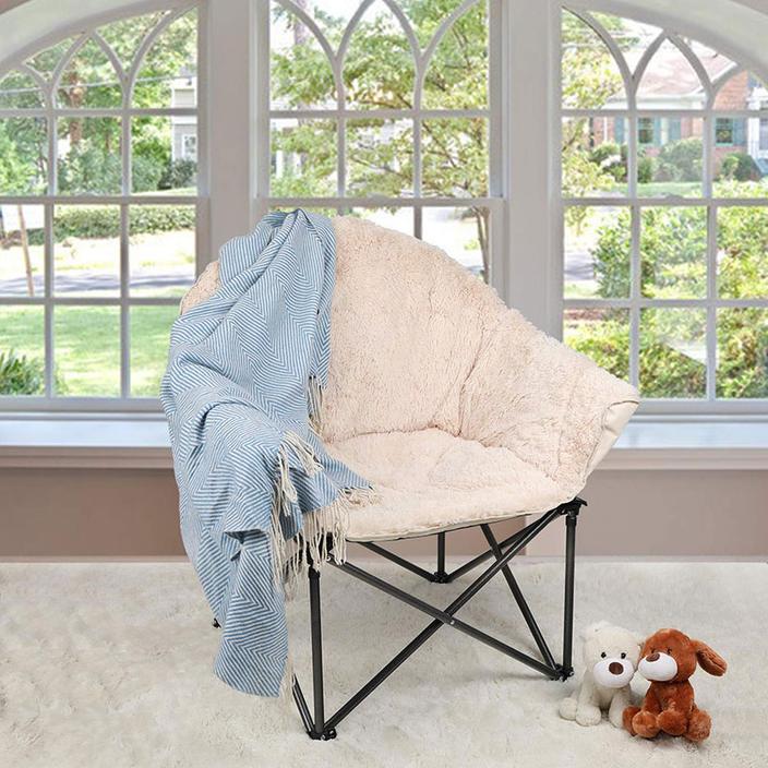 ALPHA CAMP Folding Oversized Padded Plush Moon Saucer Chair – AlphaMarts