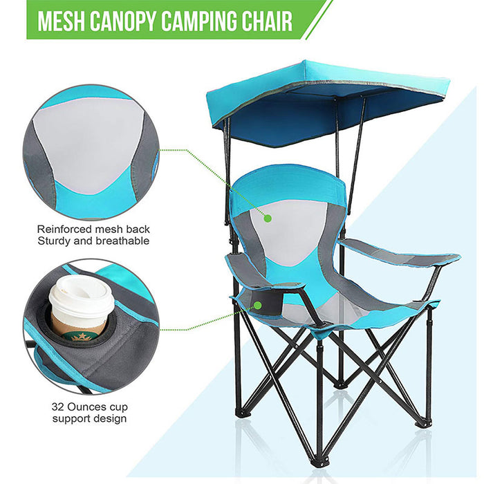 Alpha Camp Folding Mesh Canopy Camping Chair