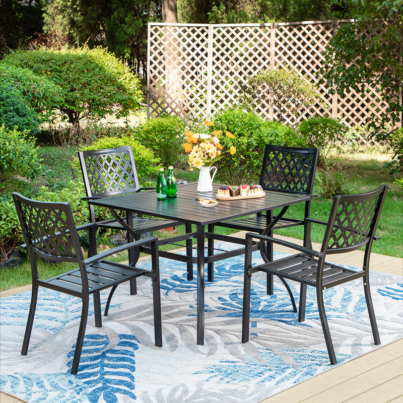 patio dining sets with stackable chairs