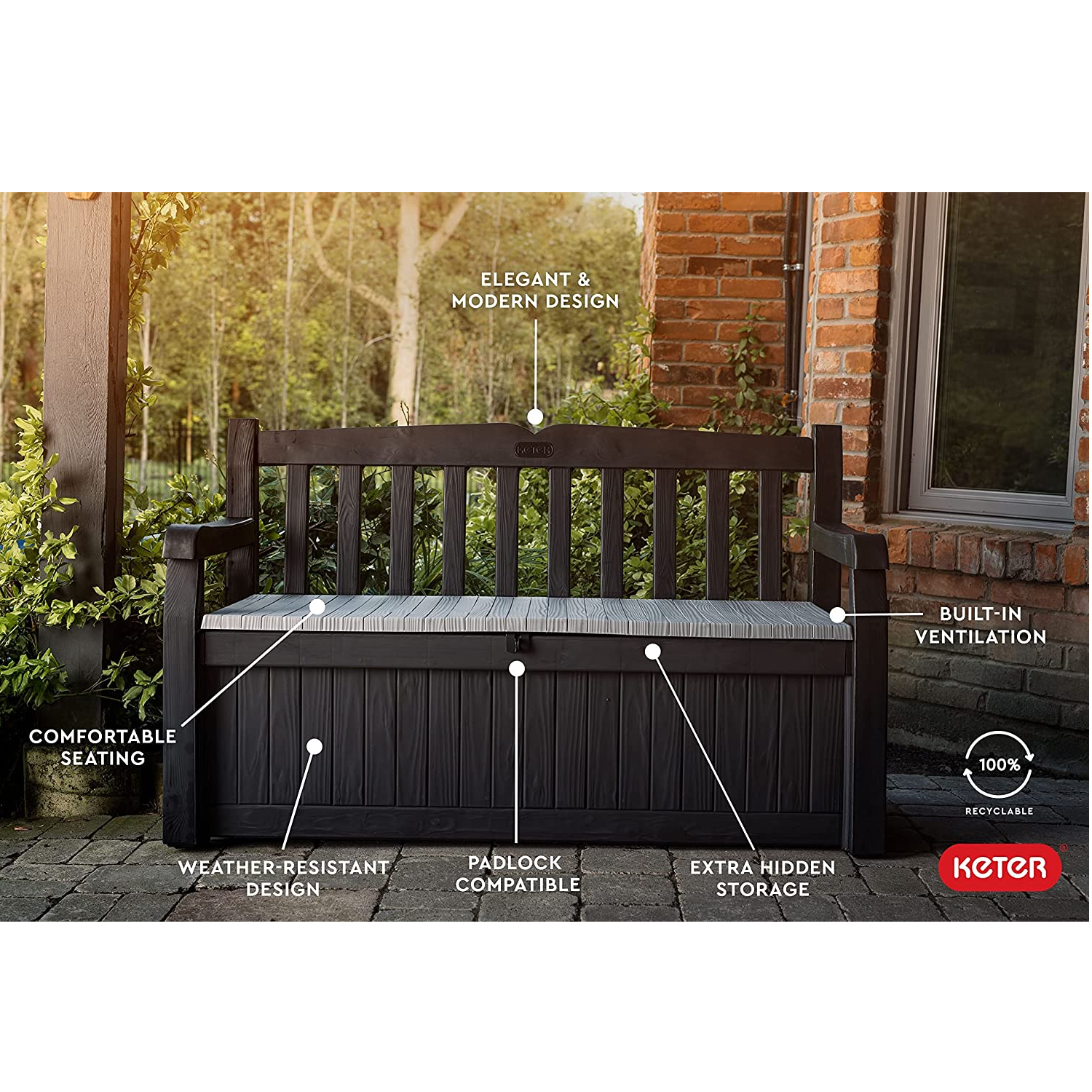 Dunelm's 'sturdy' garden bench is ideal for patios and doubles up as a storage box