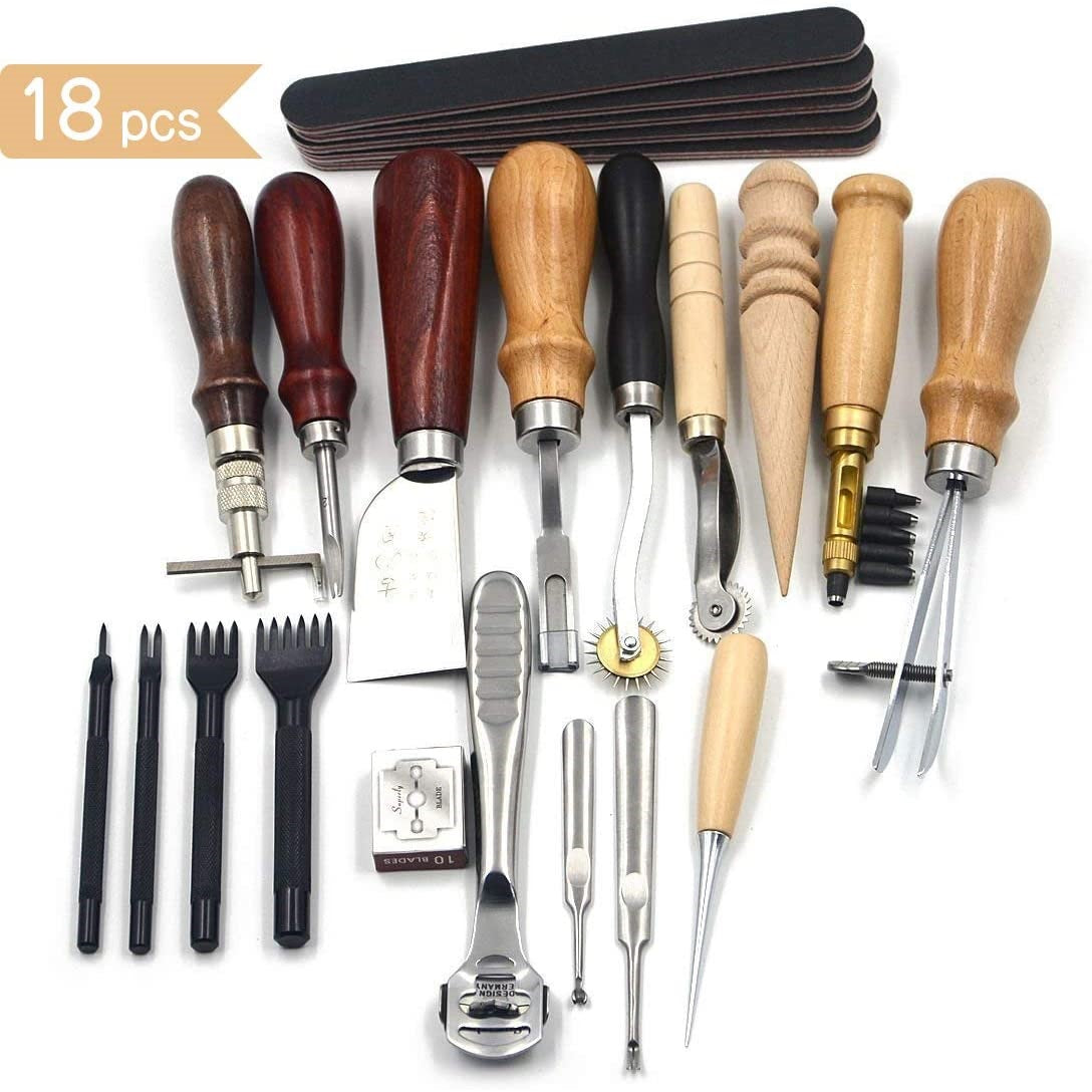 Leather Carft Tools Set Kit 18pcs