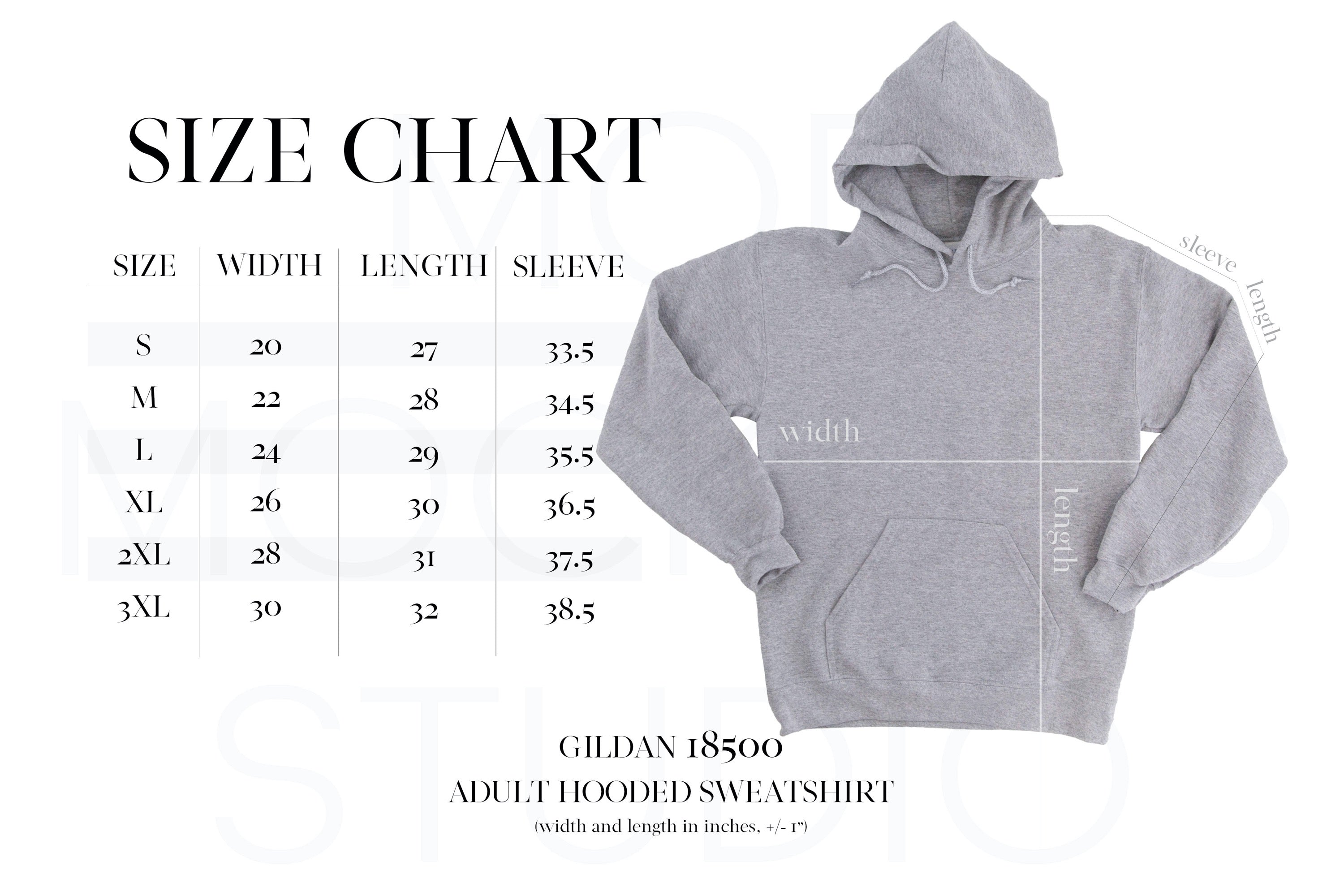 Gildan 18600 Size Chart Heavy Blend Hoodie Sizing Hoodie Size