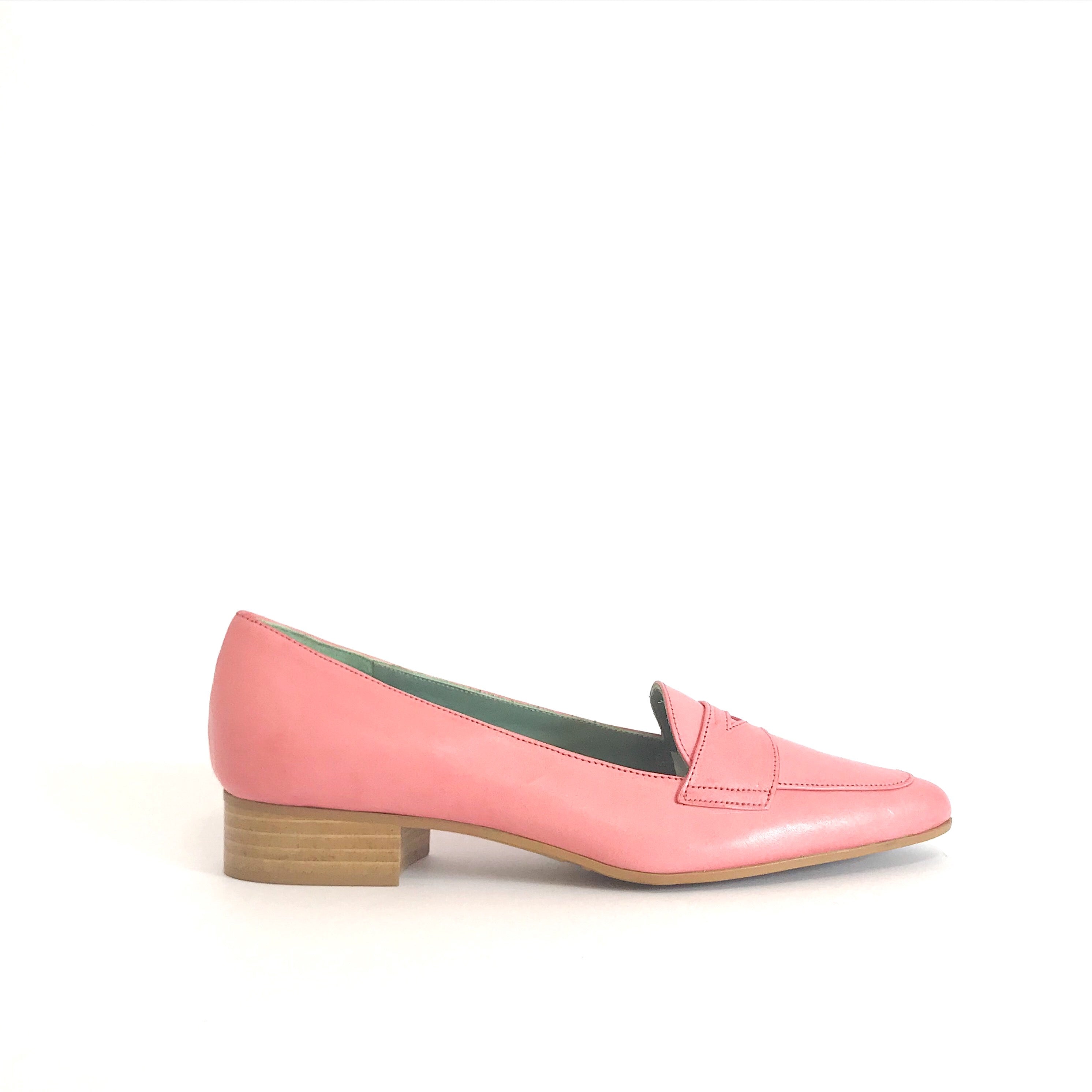 pink low heel dress shoes