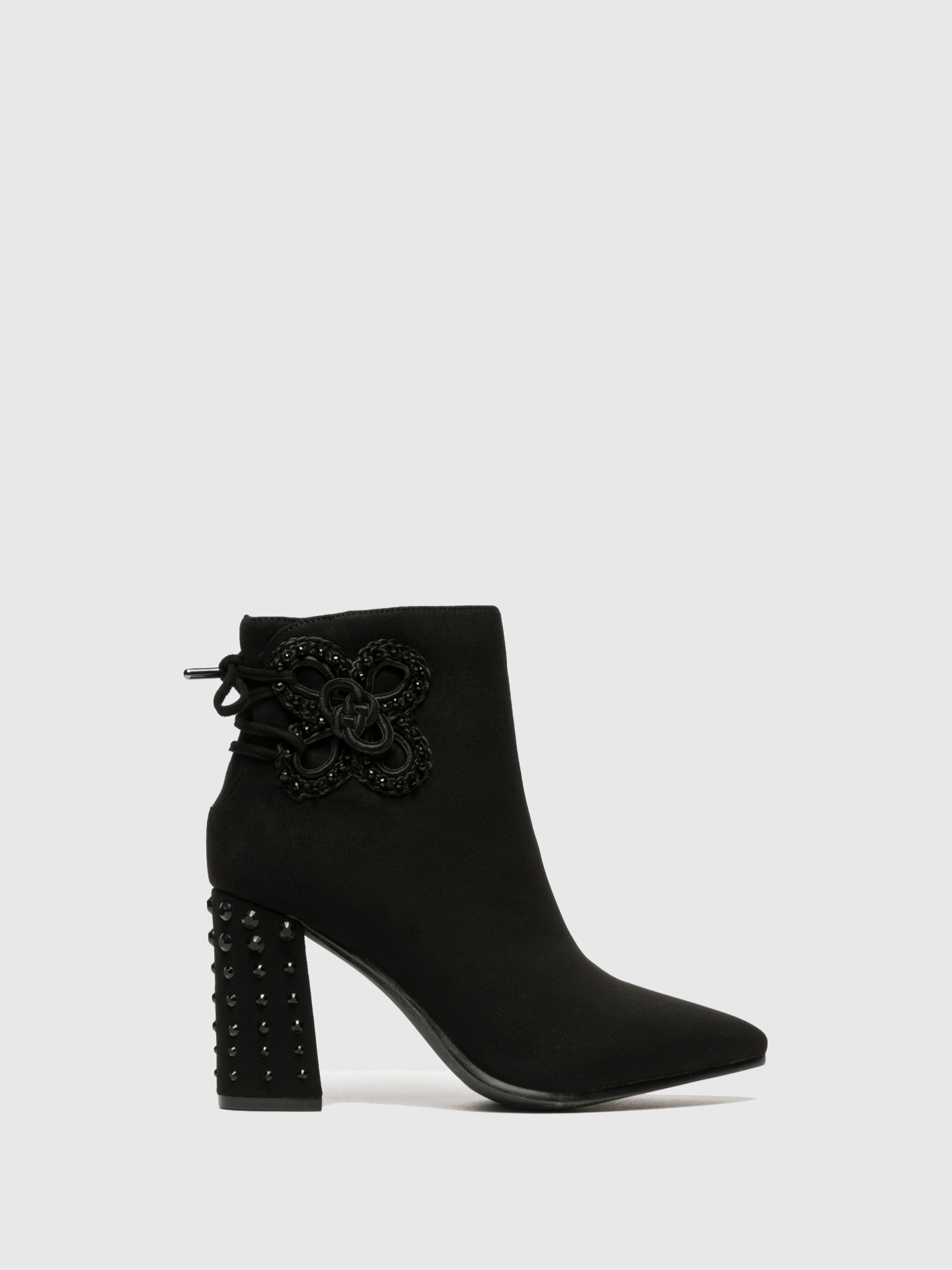 Cafè Noir - Black Studded Ankle Boots - Overcube